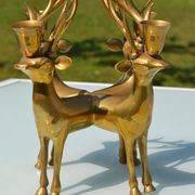 Ancien bougeoir cerf en laiton