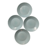 Suite de 4 assiettes a dessert vintage bleu pâle