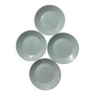 Set of 4 vintage pale blue dessert plates