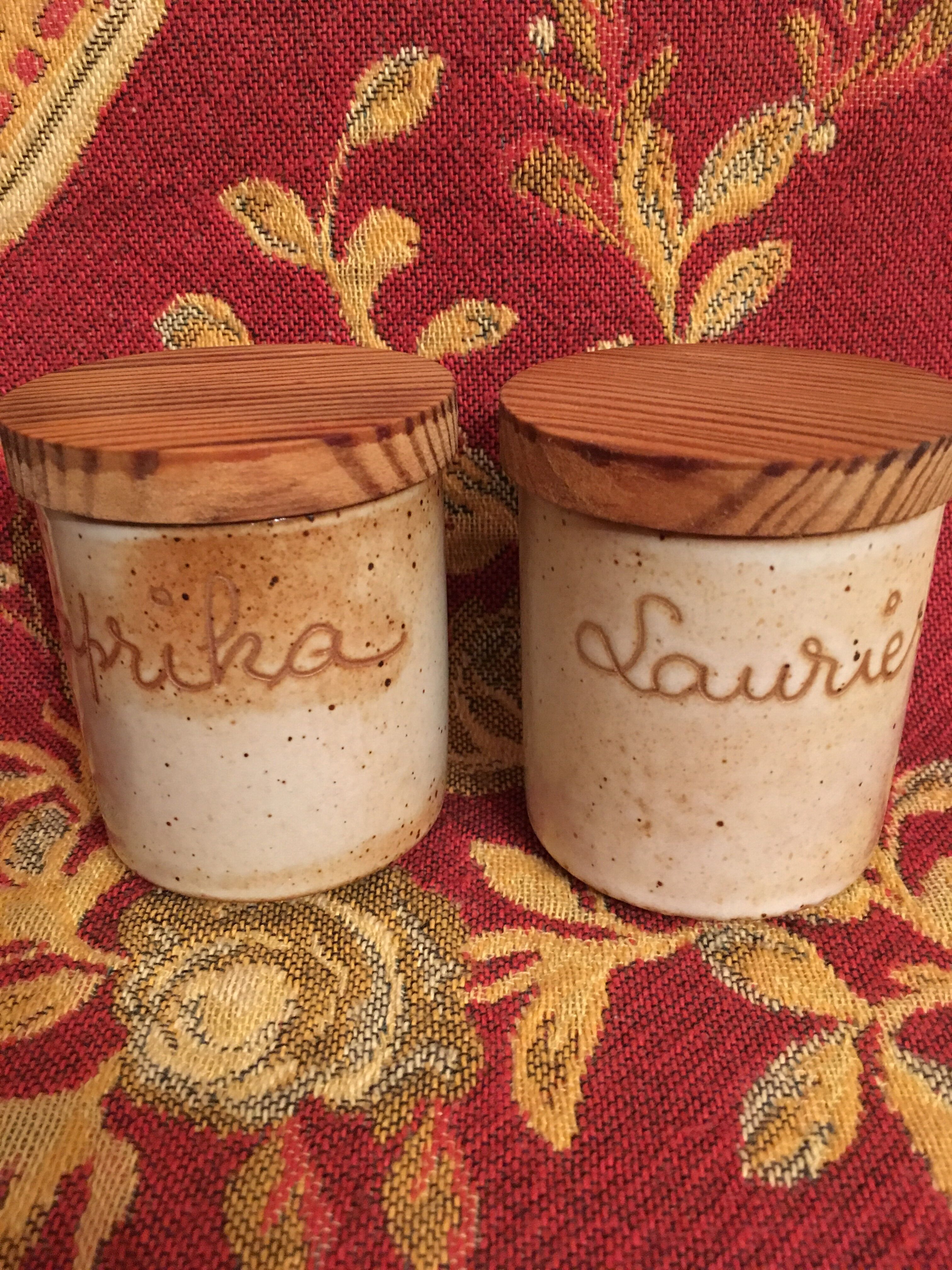 Lot of 4 sandstone spice pots