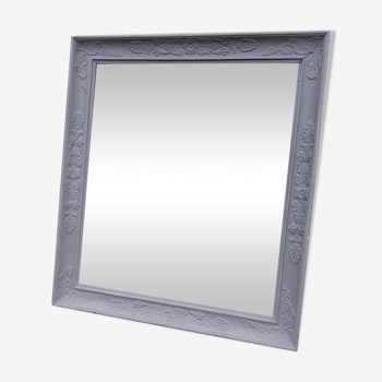 Miroir au mercure cadre empire patiné gris 67x76cm