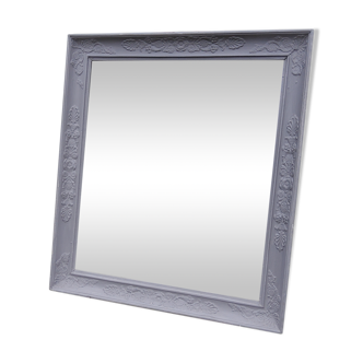 Miroir au mercure cadre empire patiné gris 67x76cm