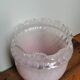 Globe de lampe abat jour méduse en verre moulé vintage rose pastel motif suspension baladeuse