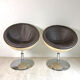 Paire de fauteuils coques et pieds tulipe vintage 70's