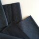 Set of 4 old black damask towels embroidered monogram MC, circa 1920