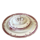 Vegetable dish, Fine Earthenware, Paris, France, Pink Crests, B&Cie Barluet, Creil