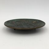 Max Le Verrier bronze trinket bowl, decoration of the sign of the zodiac Aquarius, 1930/1940