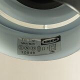 Space Age ceiling lamp by Ikea from the 1980s with two plexiglass plates and canopy made of black injection-moulded plastic.