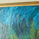 Huile sur panneau suédoise originale vintage – « Abstrait »