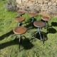 6 adjustable industrial workshop stools, 50s/60s