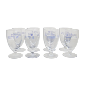 Series of eight Anisette 51 stemmed glasses