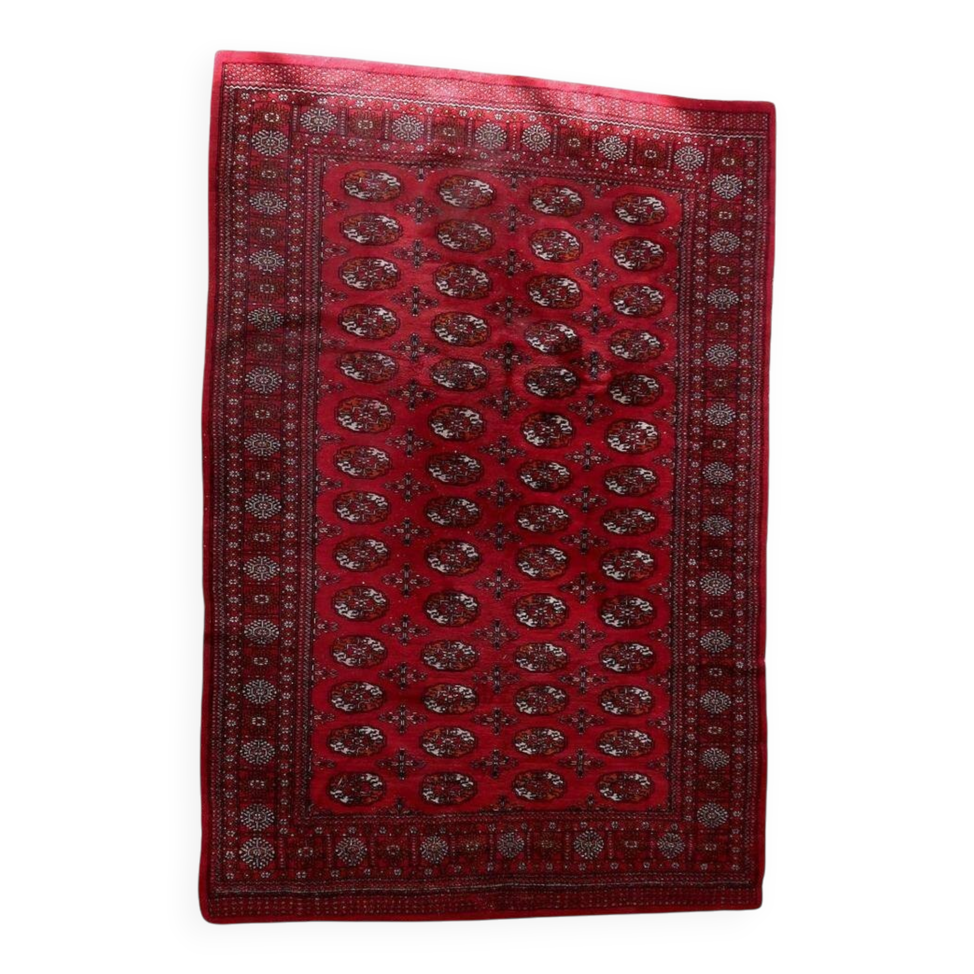 Handmade vintage Turkmen Ersari rug 129cm x 196cm 1960s