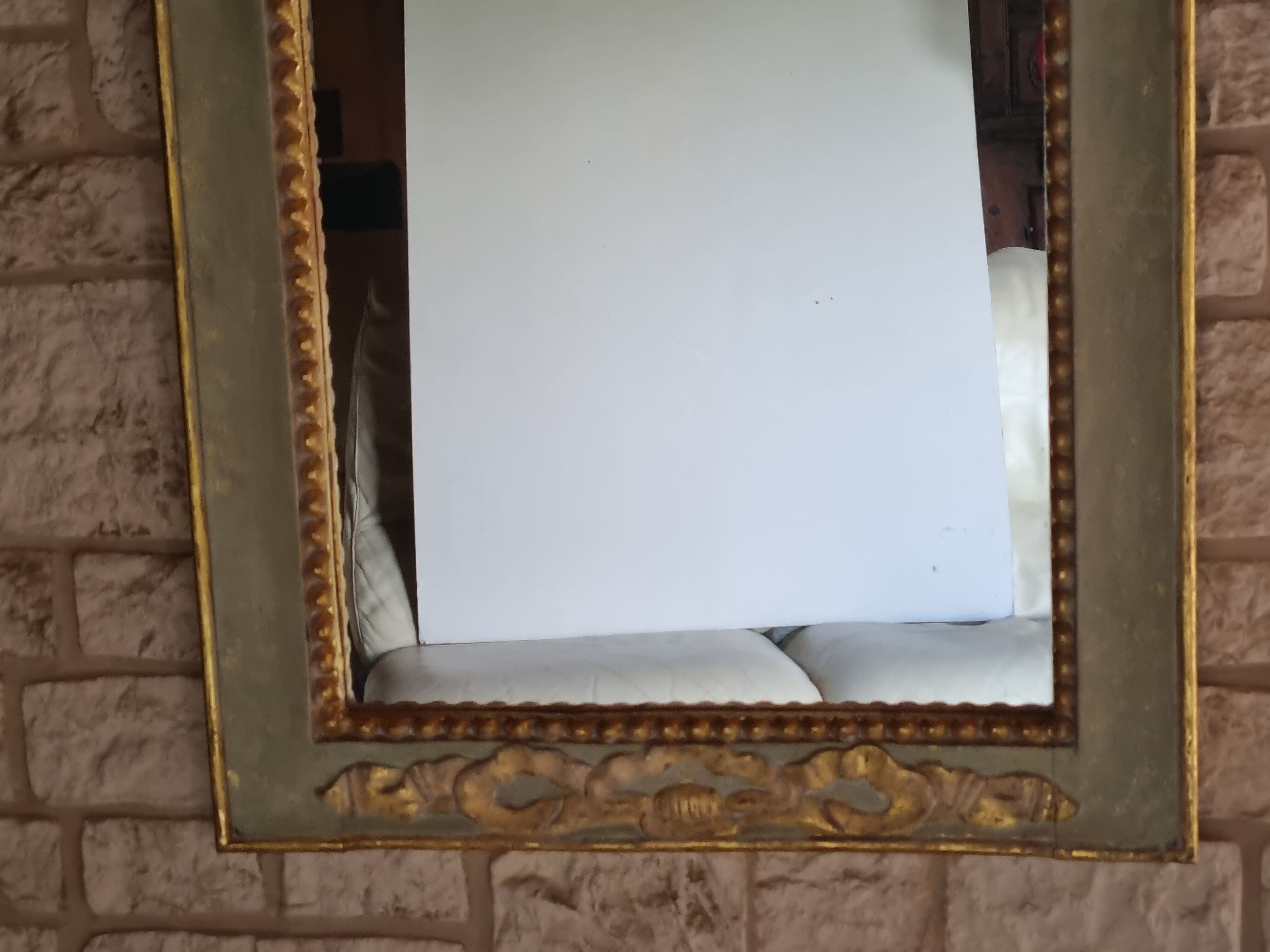 Golden wooden wall mirror 70s 70x115cm