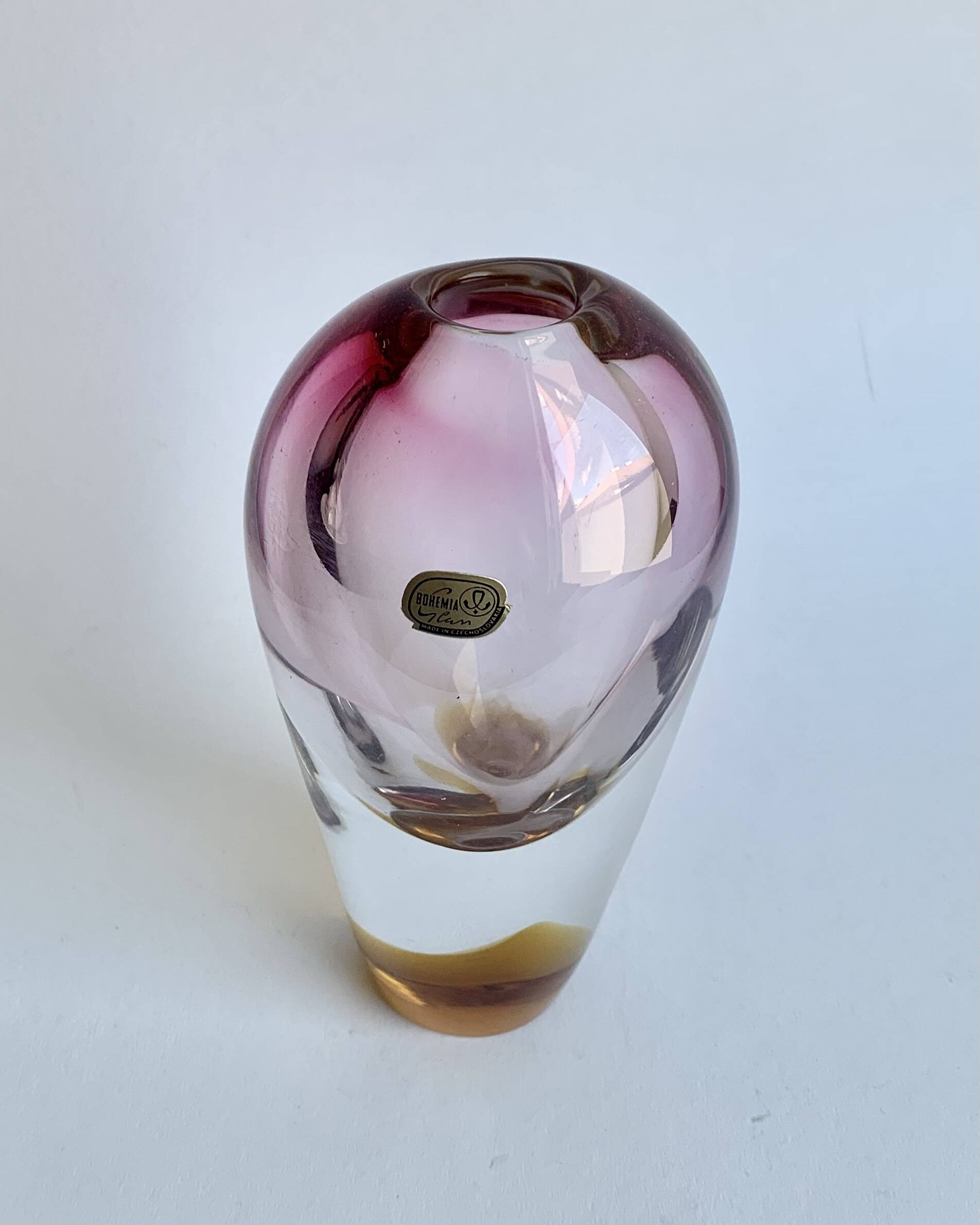 Bohemia Glass Vase, Czech Republic. 1970s