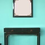 Emerald Green Console with Mirror, Italy, Set of 2