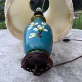 Lampe de chevet avec décor asiatique de fleur