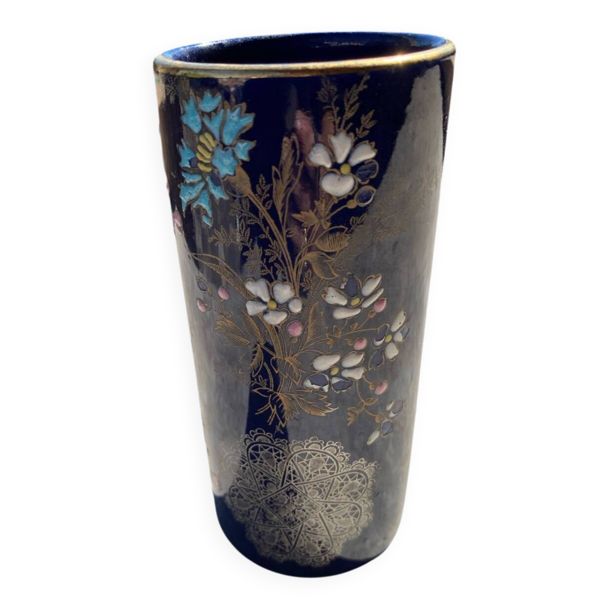 Pretty little vase, enamelled bfk boch and brother