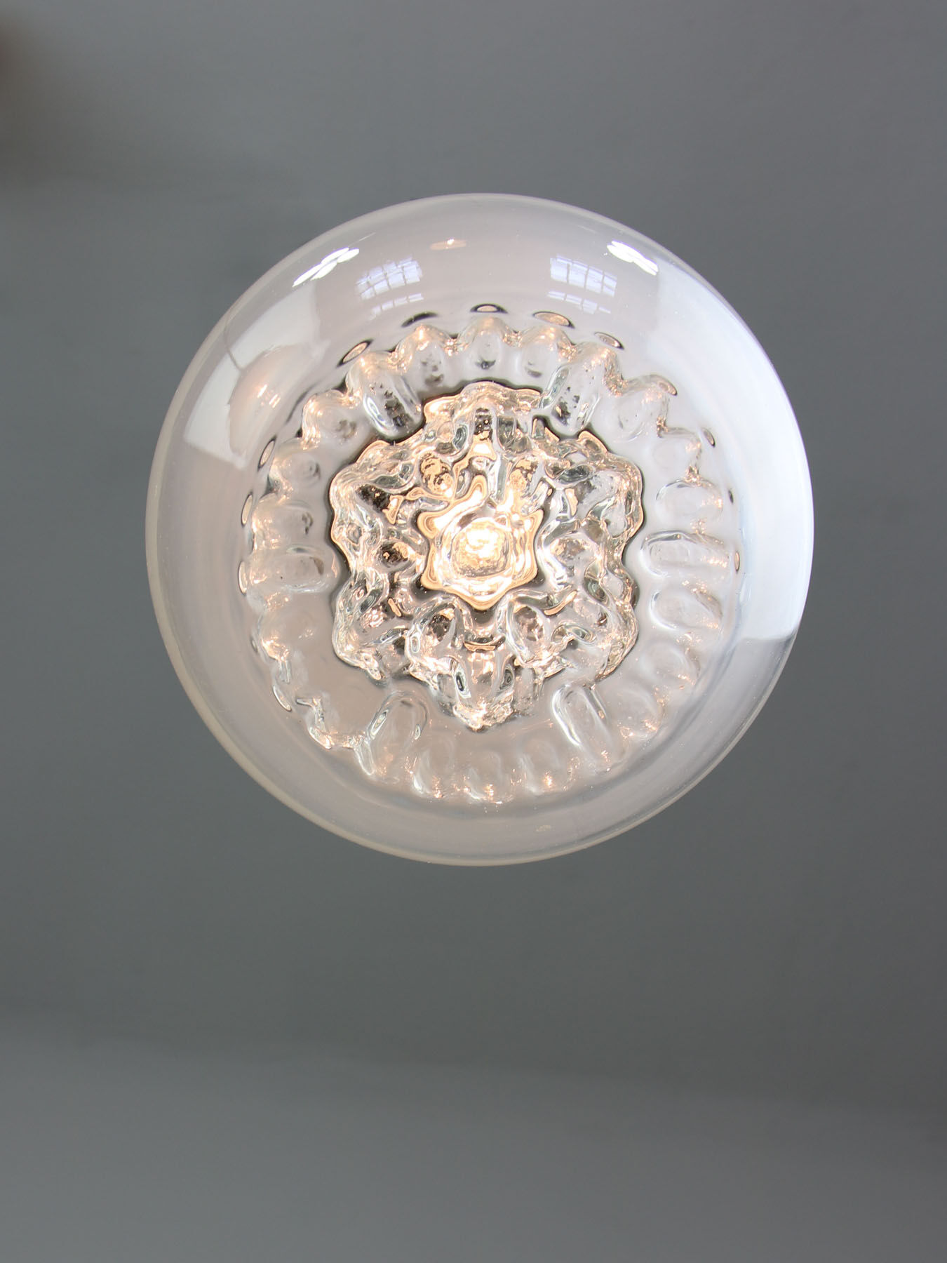 Vintage Murano Glass & Brass Pendant Lamp