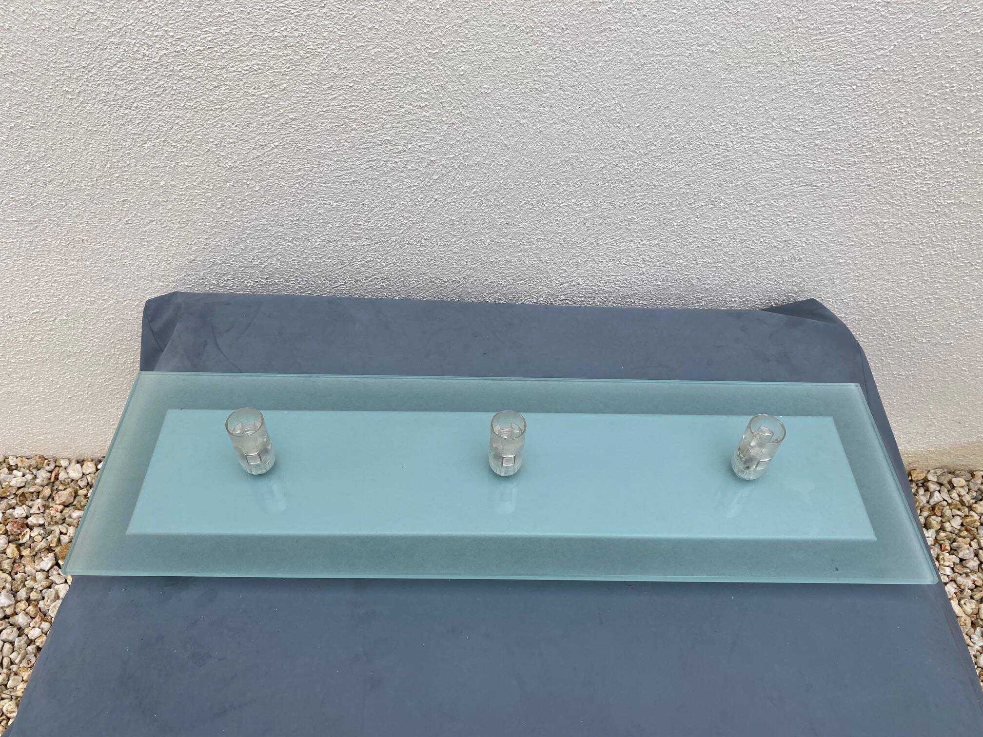 Fontana arte ceiling lamp suspenion design ceiling tempered glass 70s