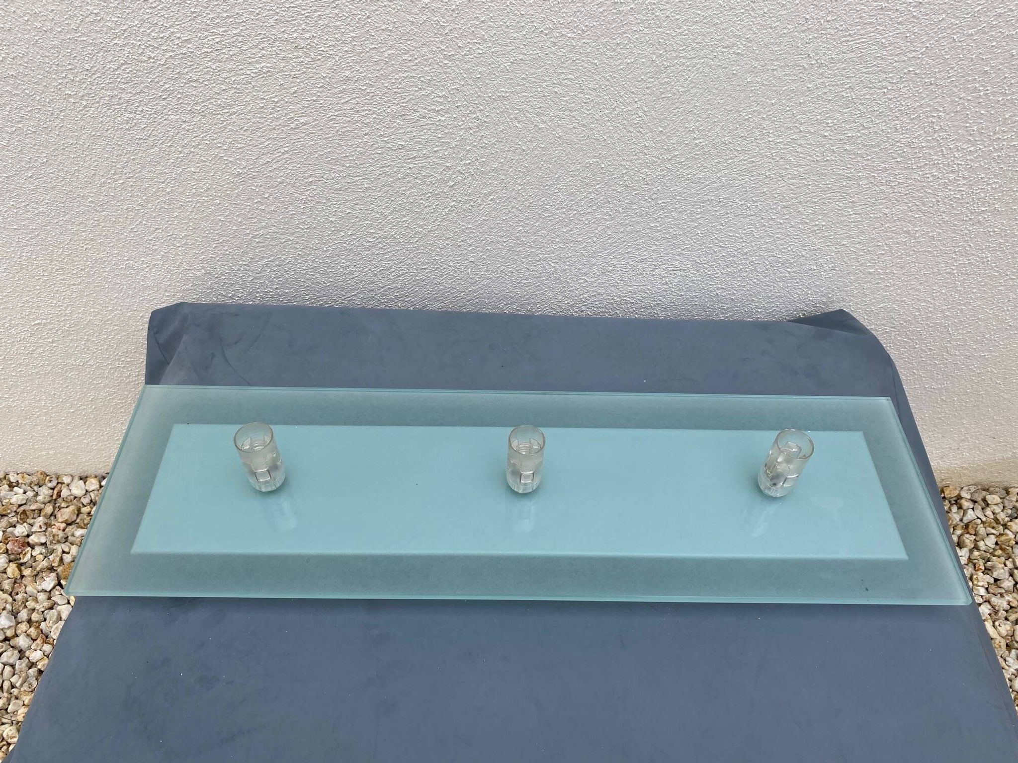 Fontana arte ceiling lamp suspenion design ceiling tempered glass 70s