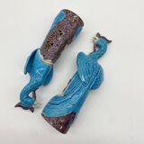 Pair of Chinese "phoenix" fine porcelain, 20th century.