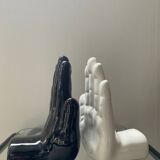 Pair of ceramic Hands bookends from the 70s