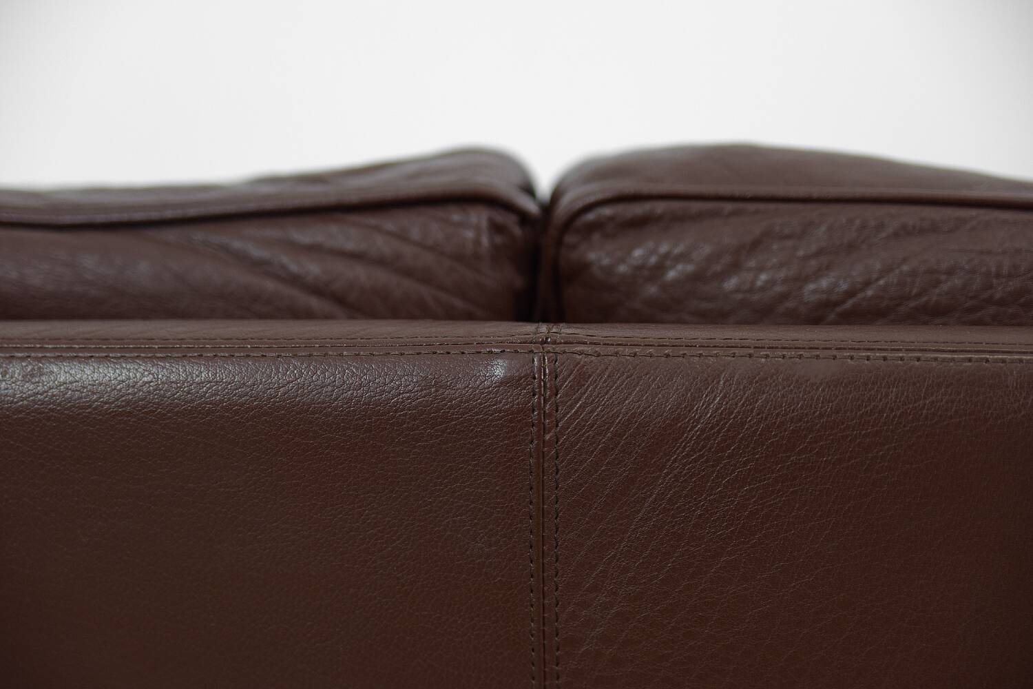 Vintage Mid-Century Scandinavian Modern Brown Leather Sofa, 1970s