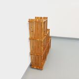 Bookcase vintage pine staircase shelf from the 80s in the style of Maison Regain