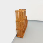 Bookcase vintage pine staircase shelf from the 80s in the style of Maison Regain