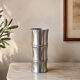Vintage bamboo vase in aluminium cast – 1980s