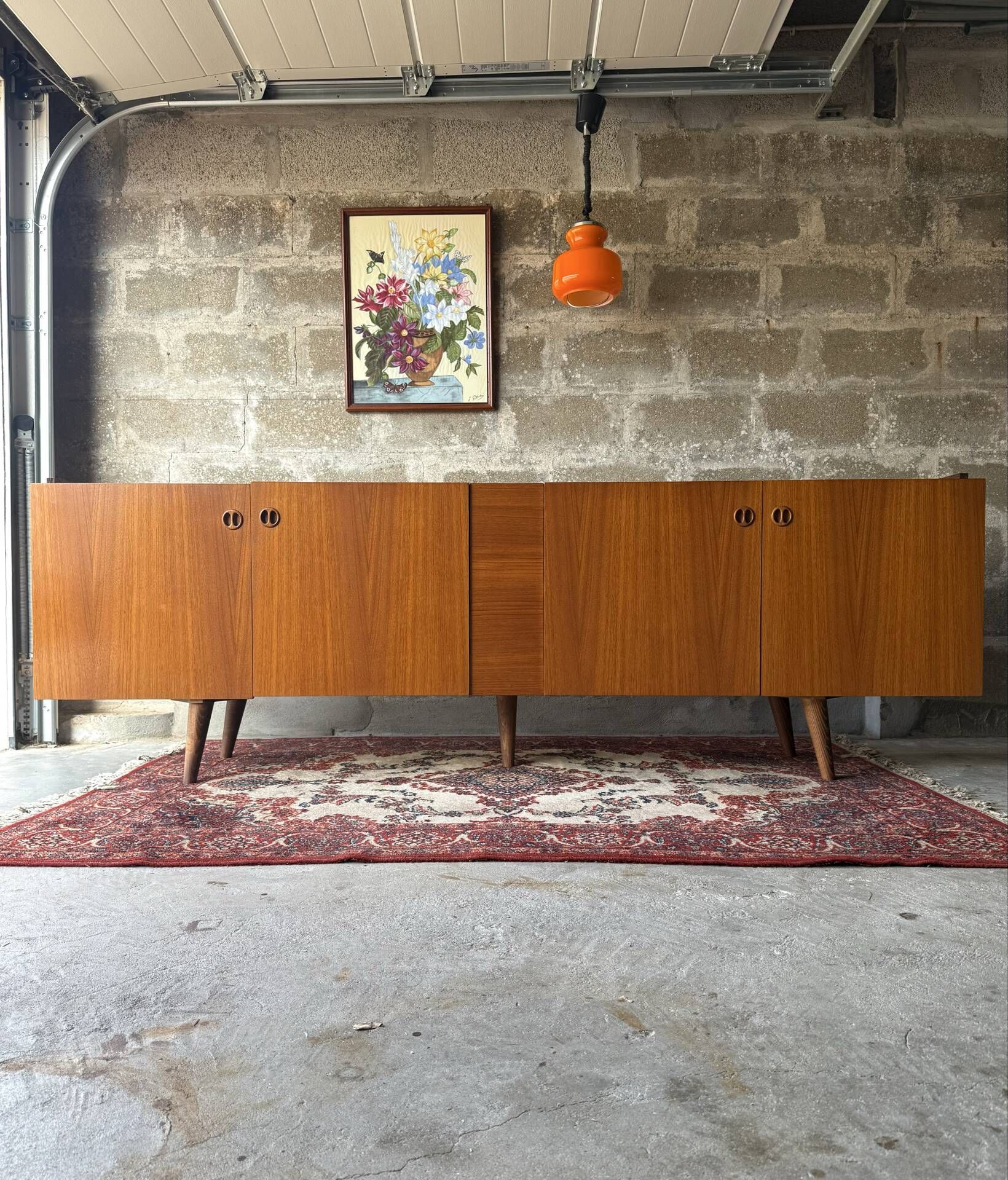 Vintage Scandinavian teak sideboard, 1970.