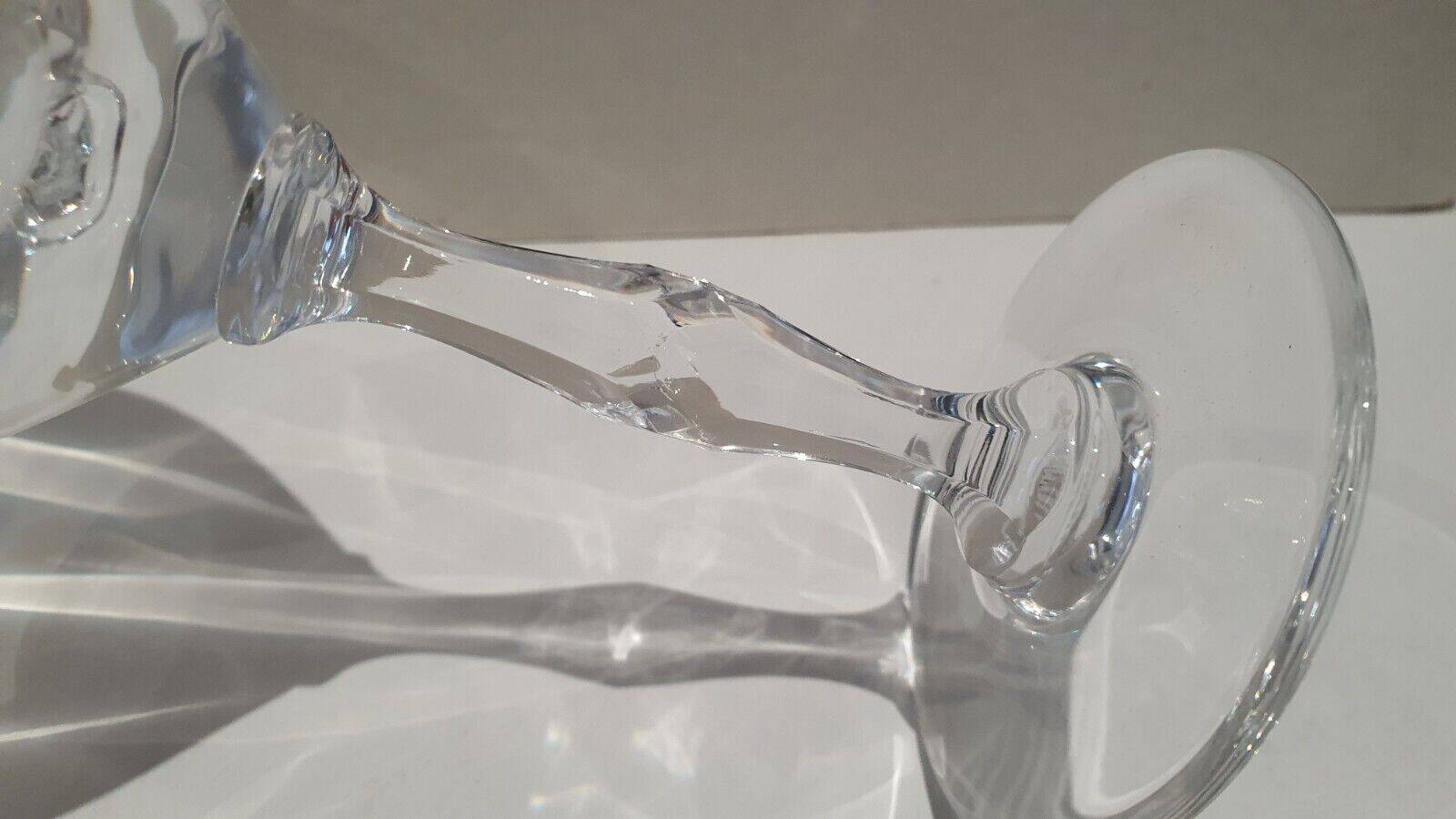 Set of 6 Faceted Balloon Glasses with Engraved St Louis Crystal Cut Feet