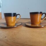 2 coffee cups and saucers in Longchamp ceramic