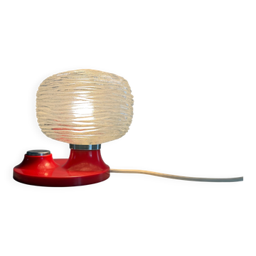 Rare unique bedside lamp in glass Design/One by Hillebrand, 1970s, Germany.