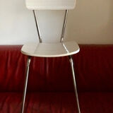 60s Formica chair, white with beige stripes