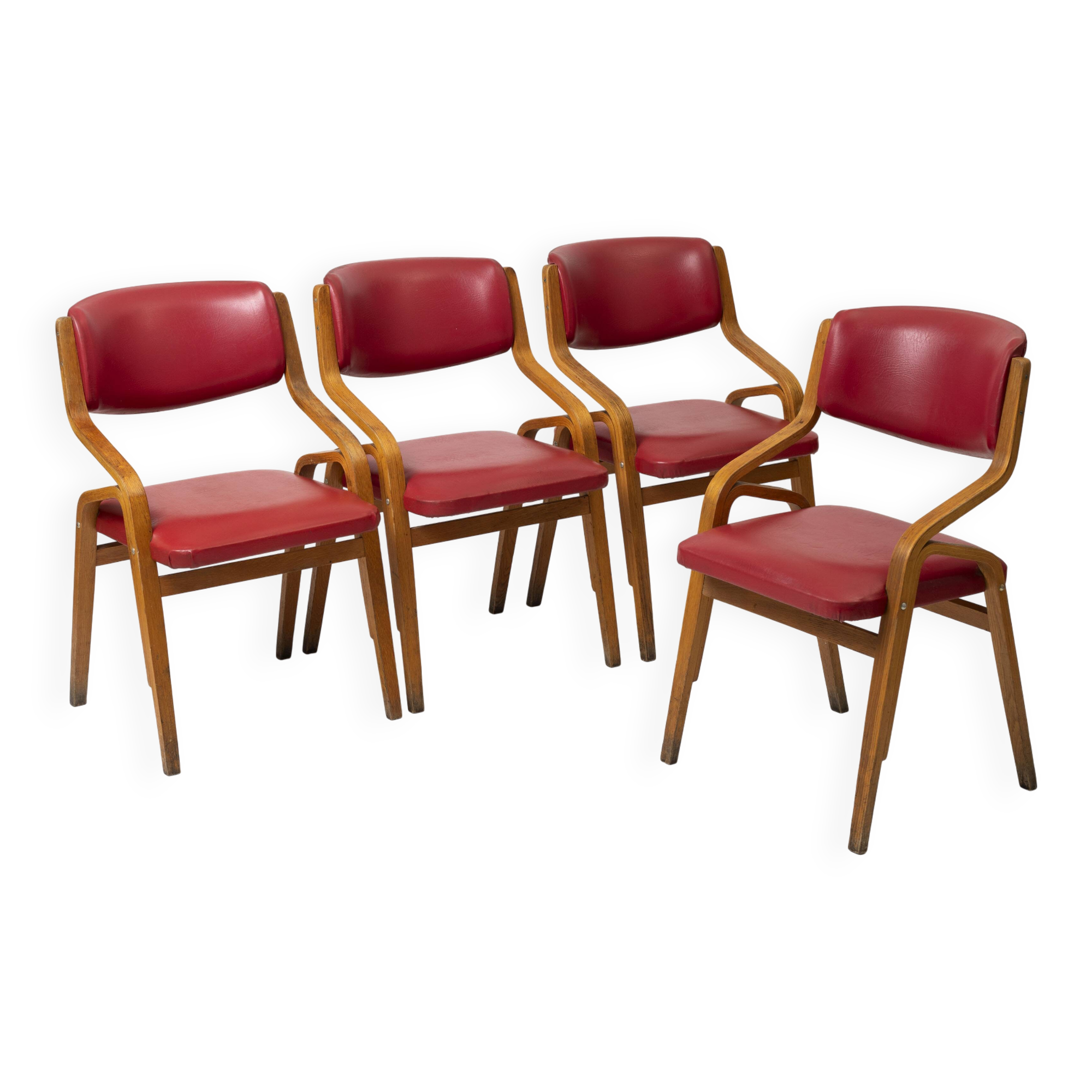 Set of 4 dining chairs by ludvik volak, czechoslovakia, 1970s