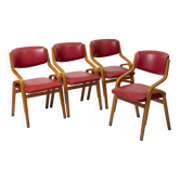 Set of 4 dining chairs by ludvik volak, czechoslovakia, 1970s