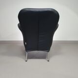 3 x rare armchair / model Turn / black leather / Bert Plantagie in mint condition.