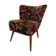 Vintage cocktail armchair 1960 feet compass and fabric flowers