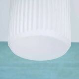 Space-age ribbed glass ceiling lamp, minimalist glass lamp.