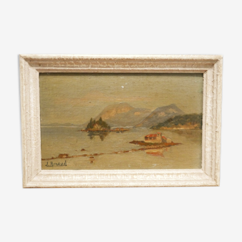 Vintage painting, oil on panel signed J. Arnaud