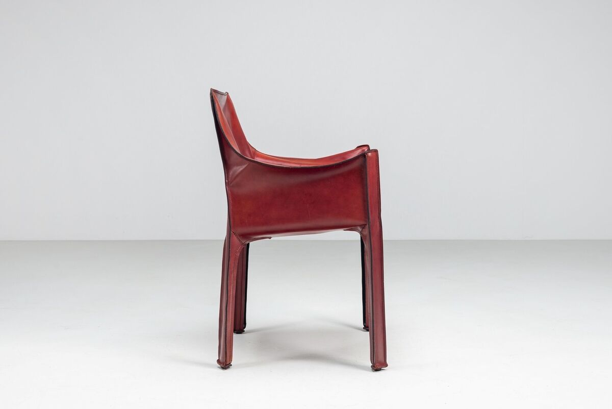 Mario Bellini model Cab 413 dining armchair in leather Cassina Italy 1977