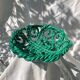 Large twisted green enamelled bowl