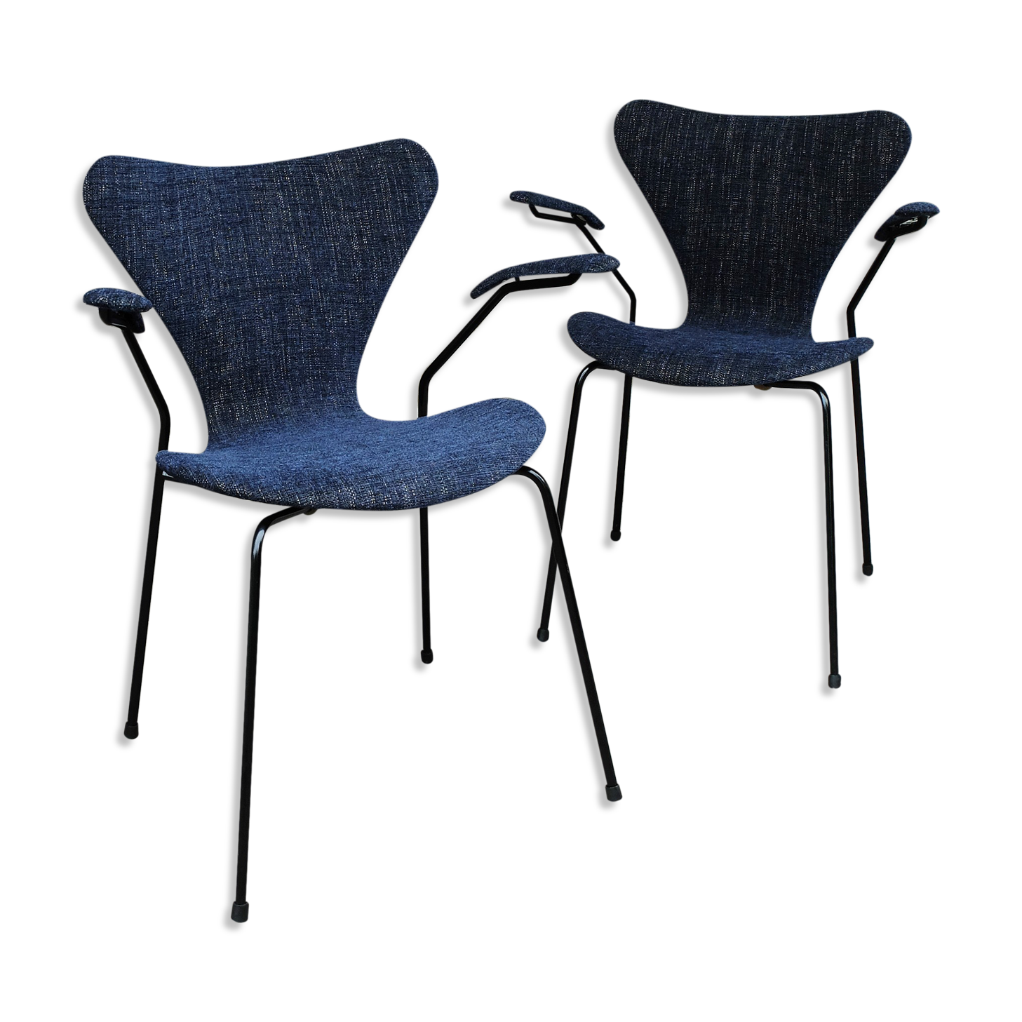 Pair armchairs 3270 butterfly series Arne Jacobsen for Fritz Hansen, vintage 1964