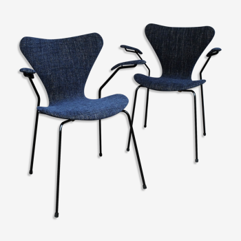 Pair armchairs 3270 butterfly series Arne Jacobsen for Fritz Hansen, vintage 1964