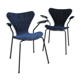 Pair armchairs 3270 butterfly series Arne Jacobsen for Fritz Hansen, vintage 1964