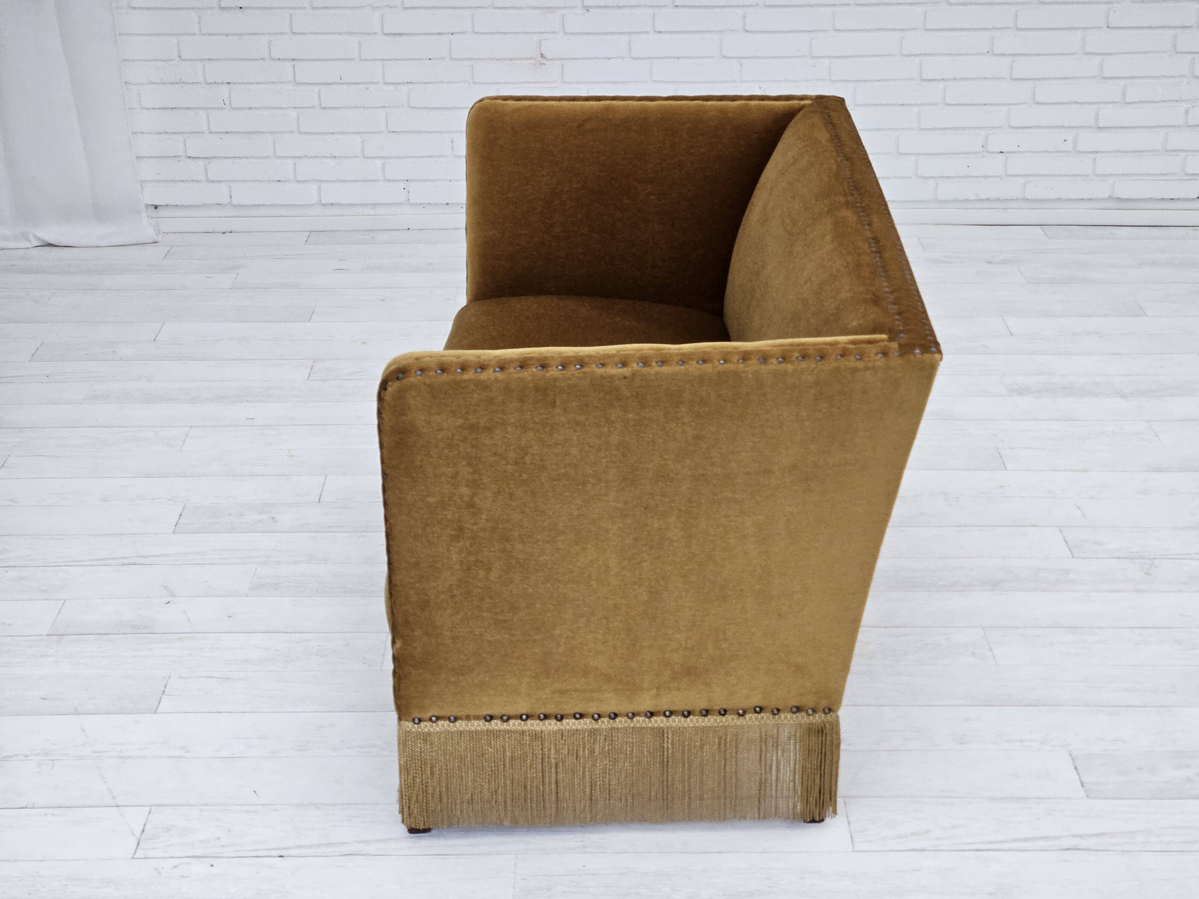 1960s, Danish 2 seater sofa, furniture velour, original condition.