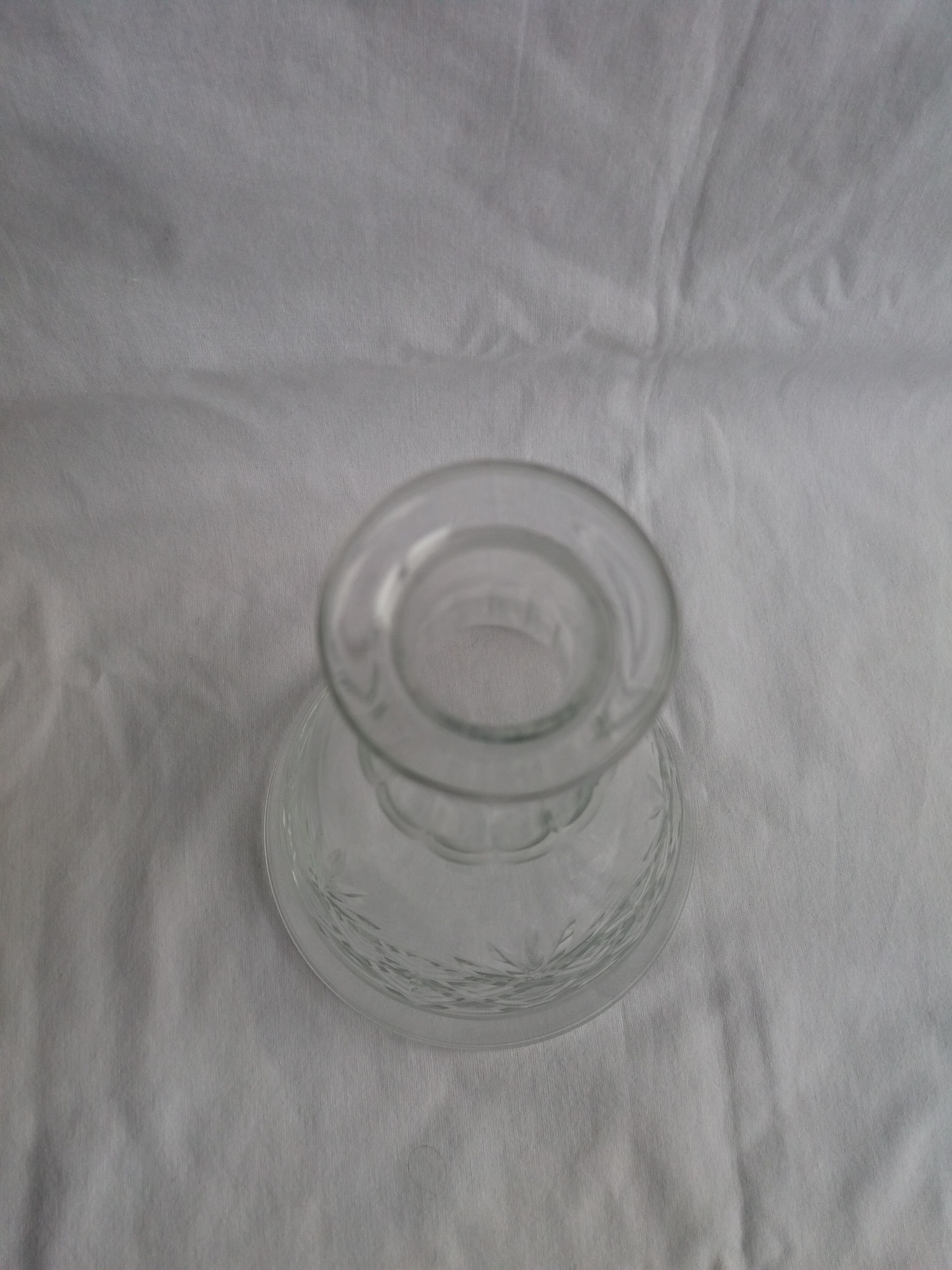 Carved blown glass decanter