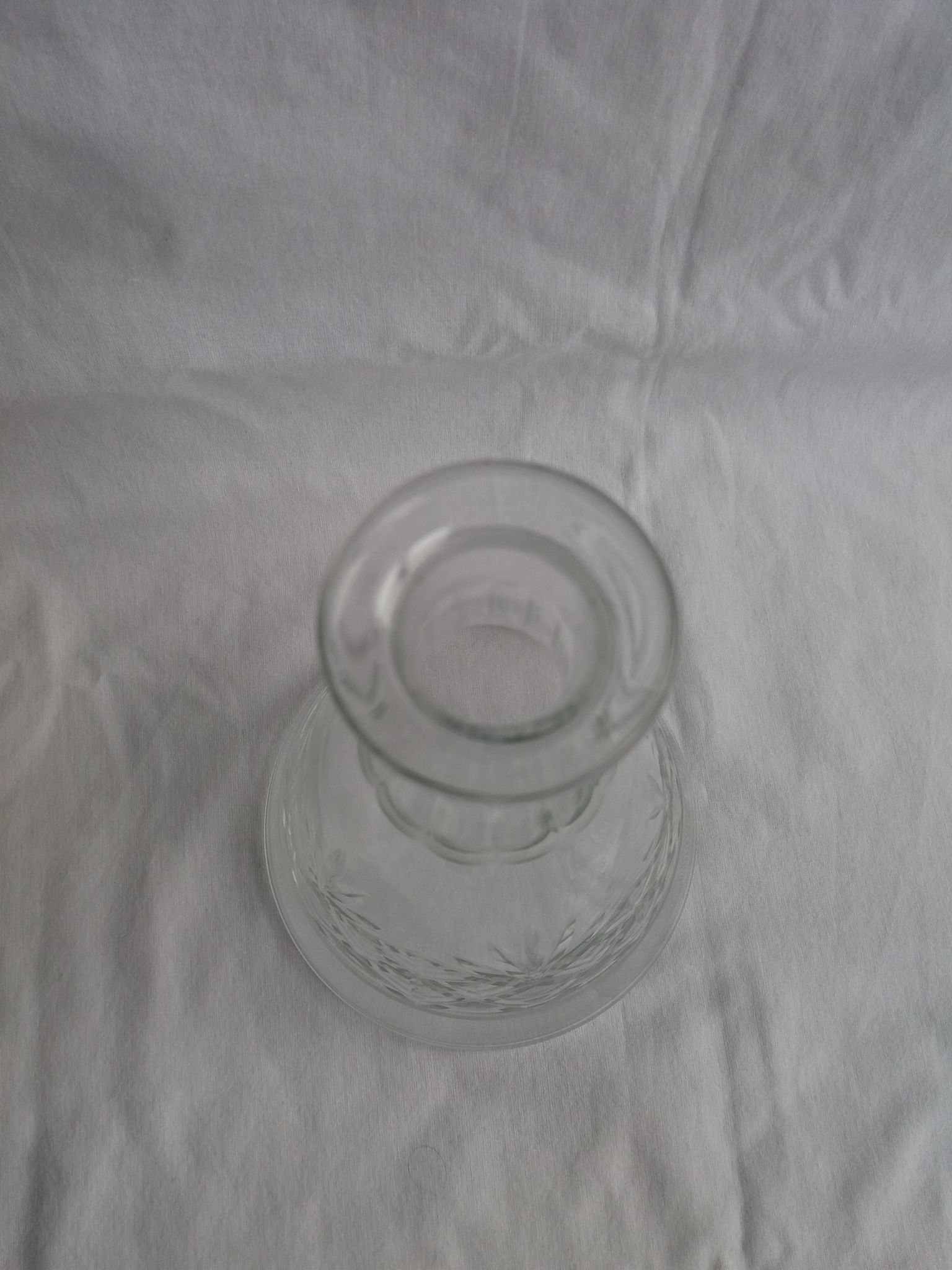 Carved blown glass decanter