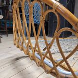 Vintage rattan basket sofa bed - 1950s